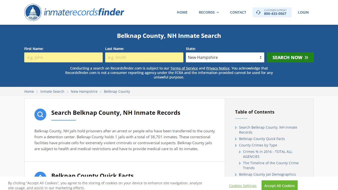 Belknap County, NH Inmate Lookup & Jail Records Online
