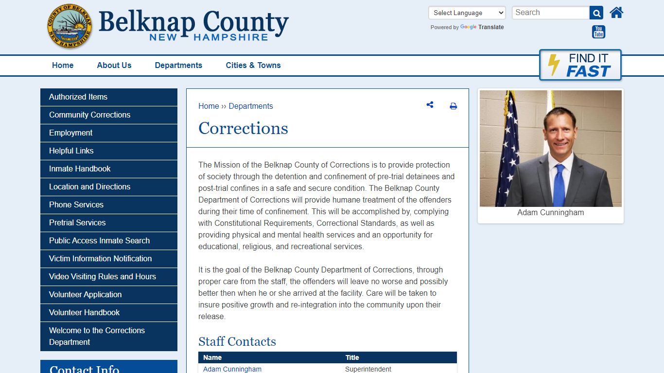 Corrections | Belknap County NH